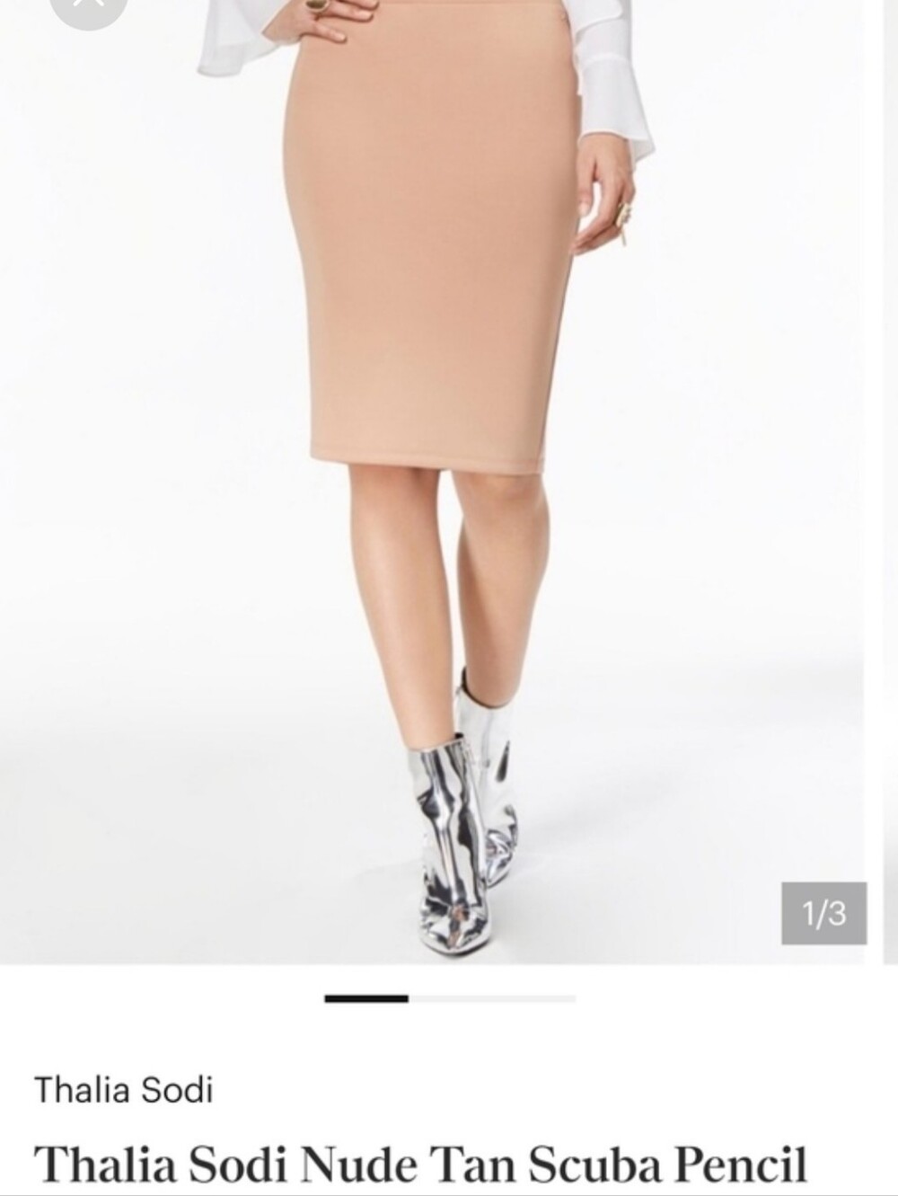 Women's Light Blush Pencil Skirts 2pc Shimmer And Matte Blush Nude XS/S